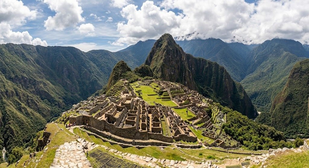 Vista panorámica de la ciudadela de Machu Picchu